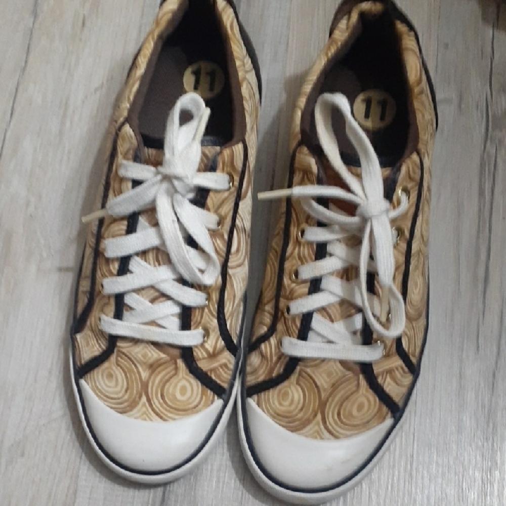 COACH  Tan Patterned Women's Sneakers SHOES